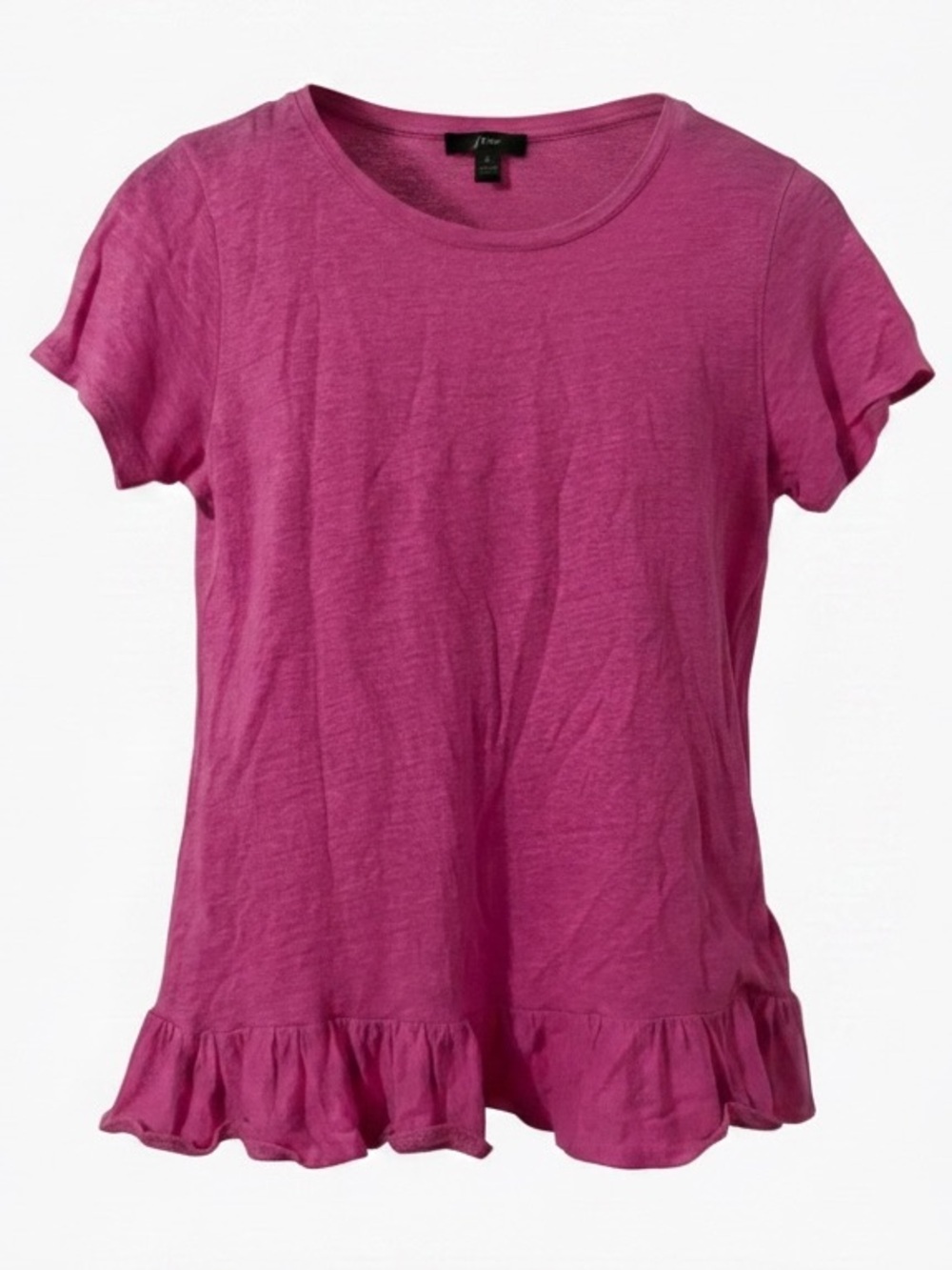 J.Crew 100% Linen Ruffle Back Peplum Top - Orchid Pink - Size Small